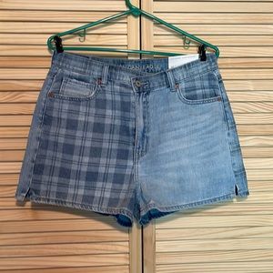 American Eagle Cross Button Jean Shorts- Size 10